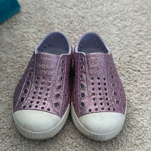 Purple glitter natives size 6